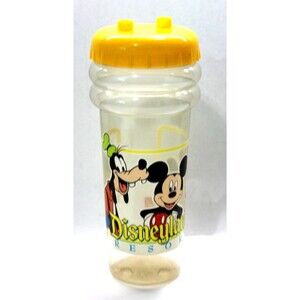 Disney Disneyland Resort Tall Tumbler Plastic Cup Mickey Friends Yellow No Straw
